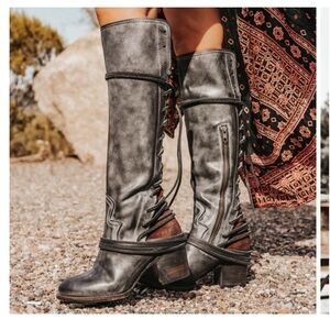 Freebird Charcoal Heeled Boots